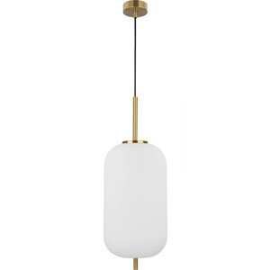 Bílé/v mosazné barvě skleněné závěsné svítidlo ø 22 cm Lato – Nova Luce obraz