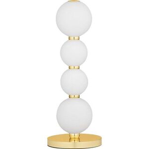 Bílá/ve zlaté barvě kovová LED stolní lampa se skleněným stínidlem (výška 31 cm) Perla – Nova Luce obraz