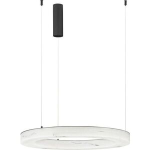 Bílé/matně černé LED stmívatelné závěsné svítidlo v dekoru kamene ø 60 cm Vaster – Nova Luce obraz