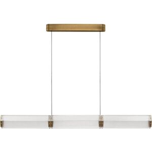 Ocelové LED stmívatelné závěsné svítidlo v mosazné barvě se skleněným stínidlem Essenzo – Nova Luce obraz