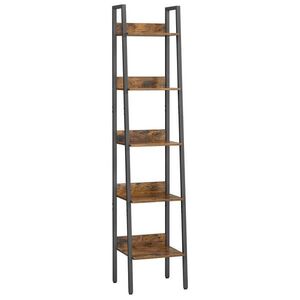Boxxx KNIHOVNA, hnědá, černá, uhlíková ocel, 33.8/170/30 cm obraz