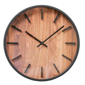 NÁSTĚNNÉ HODINY přírodní barvy, černá 30 cm obraz