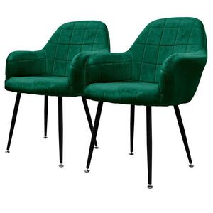 ML-DESIGN JÍDELNÍ ŽIDLE, sada 2 ks, tmavě zelený samet obraz