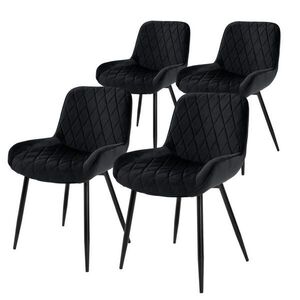 ML-DESIGN JÍDELNÍ ŽIDLE, sada 4 ks, černý samet obraz