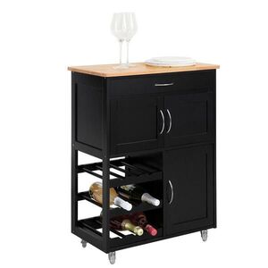 SoBuy KUCHYŇSKÝ VOZÍK s 1 zásuvkou Černá 67x38x87cm Moderní obraz