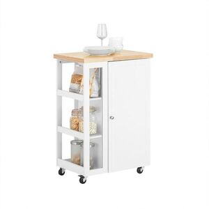 SoBuy KUCHYŇSKÝ VOZÍK s 1 dveřmi Bílá 60x40x90cm Nordický obraz