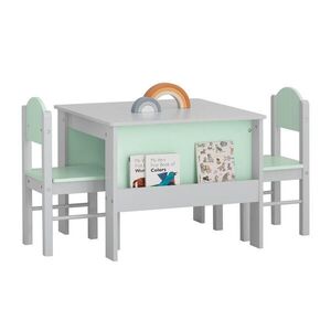 SoBuy STŮL SE 2 DĚTSKÝMI ŽIDLEMI 60x60x48cm Nordický obraz