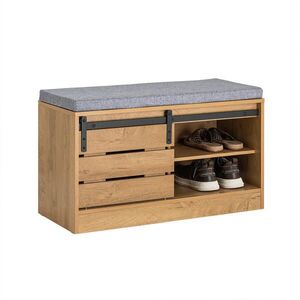 SoBuy BOTNÍK se třemi zásuvkami 80x35x48cm Industriální obraz