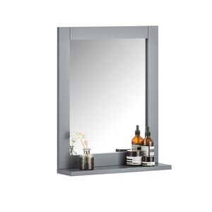 SoBuy NÁSTĚNNÉ ZRCADLO s 1 policí Šedá 40x10x50cm Minimalistický obraz
