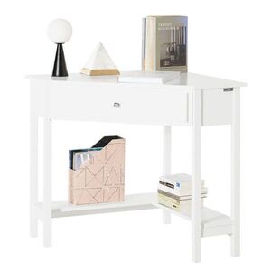 SoBuy POČÍTAČOVÝ STŮL s 1 zásuvkou Bílá 76x76x76cm Minimalistický obraz