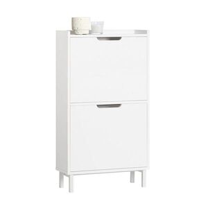 SoBuy BOTNÍK se 2 zásuvkami Bílá 50x19x90cm Minimalistický obraz