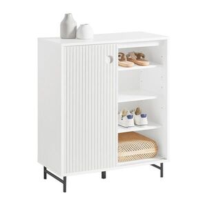 SoBuy BOTNÍK se 2 dveřmi Bílá 70x37x87cm Nordický obraz