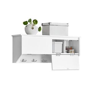 SoBuy NÁSTĚNNÝ VĚŠÁK na 2 dveře Bílá 78x20x30cm Minimalistický obraz