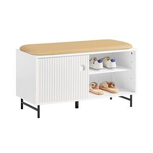 SoBuy BOTNÍK se dvěma dveřmi Bílá 85x37x49cm Nordický obraz