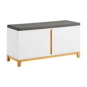 SoBuy BOTNÍK se dvěma dveřmi Bílá 90x34x46cm Nordický obraz