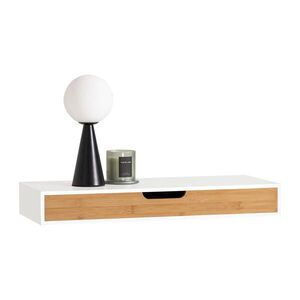 SoBuy POLIČKA SE ZÁSUVKOU Bílá 60x25x8cm Minimalistický obraz