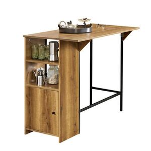 SoBuy BAROVÝ STŮL s jednou zásuvkou Hnědá 120x63x95cm Industriální obraz