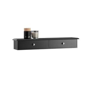 SoBuy POLIČKA se dvěma zásuvkami Černá 64x15x10cm Moderní obraz