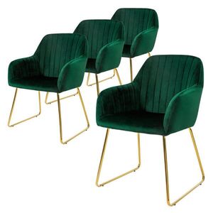 ML-DESIGN JÍDELNÍ ŽIDLE, sada 4 ks, zelený samet obraz
