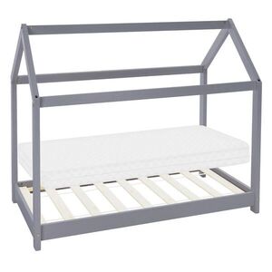 ML-DESIGN DĚTSKÁ POSTÝLKA se stříškou a matrací 70x140 cm světle šedá obraz