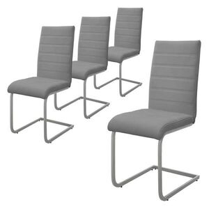 ML-DESIGN SADA 4 křesel na kloubové noze, šedá umělá kůže obraz