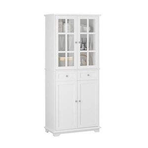 SoBuy NÍZKÁ SKŘÍŇ se dvěma zásuvkami Bílá 71x38x175cm Klasický obraz