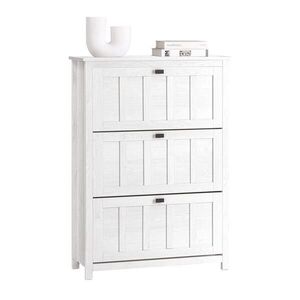 SoBuy BOTNÍK se třemi dveřmi Bílá 80x30x111cm Nordický obraz