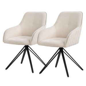 ML-DESIGN JÍDELNÍ ŽIDLE, sada 2 ks, otočná, krémová tkanina obraz