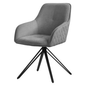 ML-DESIGN OTÁČIVÁ JÍDELNÍ ŽIDLE Šedá tkanina obraz