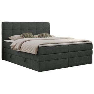 MKS POSTEL BOXSPRING LUKA KING 200/200 - Šedá Strukturovaná látka - H3 obraz