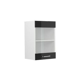 Vicco SKLENĚNÁ KUCHYŇSKÁ SKŘÍŇKA R-Line Černý vysoký lesk 40 cm obraz