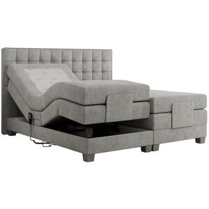 MKS POSTEL BOXSPRING ELEKTRO 180/200 - Světle šedá Strukturovaná látka - H3 obraz