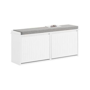 SoBuy BOTNÍK se 2 dveřmi Bílá 100x26x46cm Nordický obraz