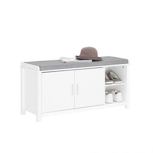 SoBuy BOTNÍK se 2 dveřmi Bílá 100x35x51cm Moderní obraz