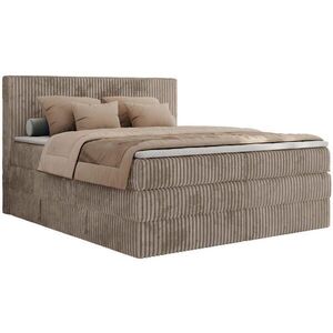 MKS POSTEL BOXSPRING TILIANO KING 160/200 - Světle hnědá manšestr - H3 obraz