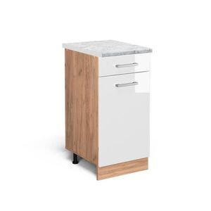 Vicco SPODNÍ SKŘÍŇKA KUCHYŇSKÉ LINKY R-Line Bílá vysoký lesk 40 cm PD Mramor obraz