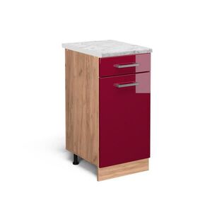 Vicco SPODNÍ SKŘÍŇKA KUCHYŇSKÉ LINKY R-Line Červená vysoký lesk 40 cm PD Mramor obraz