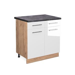Vicco SPODNÍ SKŘÍŇKA KUCHYŇSKÉ LINKY Fame-Line Bílá vysoký lesk 80 cm , PD Antracit obraz