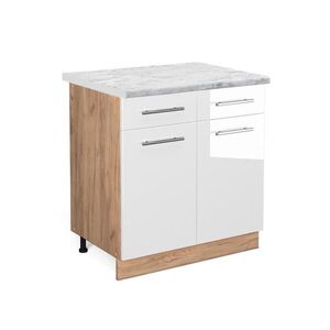 Vicco SPODNÍ SKŘÍŇKA KUCHYŇSKÉ LINKY Fame-Line Bílá vysoký lesk 80 cm , PD Mramor obraz