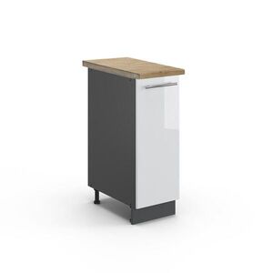 Vicco LÉKÁRNIČKOVÁ SKŘÍŇKA Fame-Line Bílá vysoký lesk 30 cm , PD Dub obraz