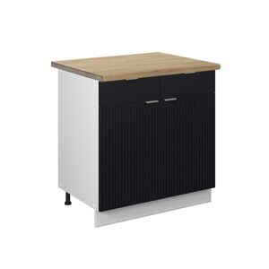 Vicco SPODNÍ SKŘÍŇKA KUCHYŇSKÉ LINKY Fame-Line Černý pruhovaný 80 cm , PD Dub obraz