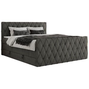 MKS POSTEL BOXSPRING MIREN KING DUO 200/200 - Šedá Samet - H3 obraz