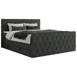 MKS POSTEL BOXSPRING MIREN KING DUO 120/200 - Šedá Strukturovaná látka - H3 obraz