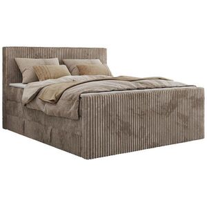 MKS POSTEL BOXSPRING TILIANO KING DUO 140/200 - Světle hnědá manšestr - H3 obraz