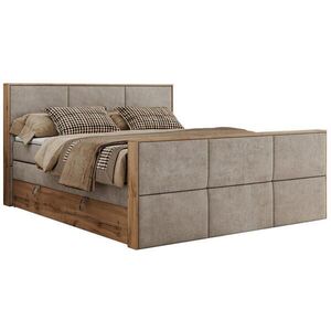 MKS POSTEL BOXSPRING ALBERO 2 KING DUO 200/200 - Béžová Strukturovaná látka - H3 obraz