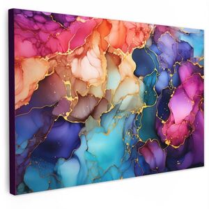 MuchoWow OBRAZ NA PLÁTNĚ Mramor - barevné - abstraktní 60x40 cm obraz