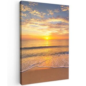 MuchoWow OBRAZ NA PLÁTNĚ Pláž - Západ slunce - Moře 20x30 cm obraz