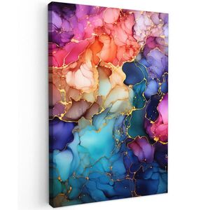 MuchoWow OBRAZ NA PLÁTNĚ Mramor - barevné - abstraktní 80x120 cm obraz