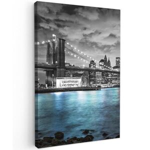 MuchoWow OBRAZ NA PLÁTNĚ New York - panorama - město - modrá 60x90 cm obraz