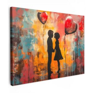 MuchoWow OBRAZ NA PLÁTNĚ Street art - Láska - Graffiti - Umění - Banksy 40x30 cm obraz